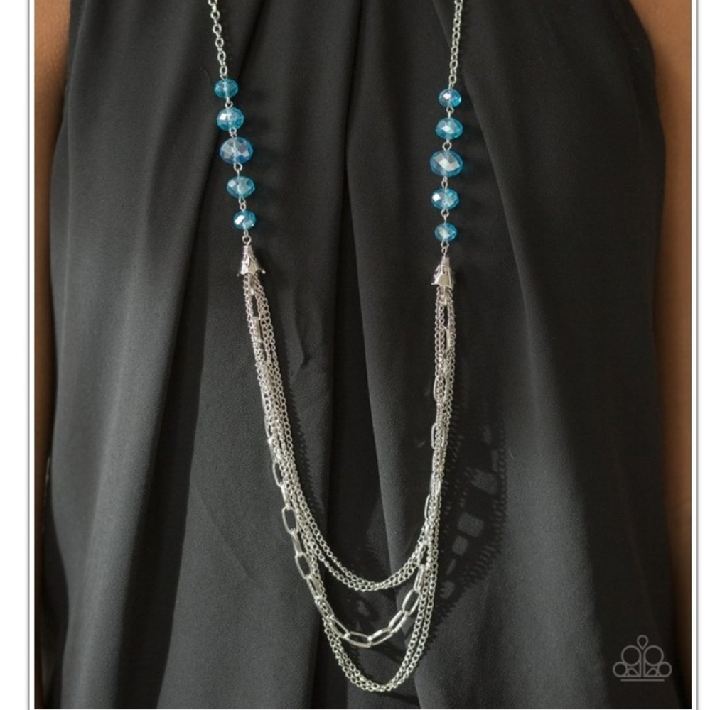 Paparazzi Turn It Up Town Blue Necklace Set